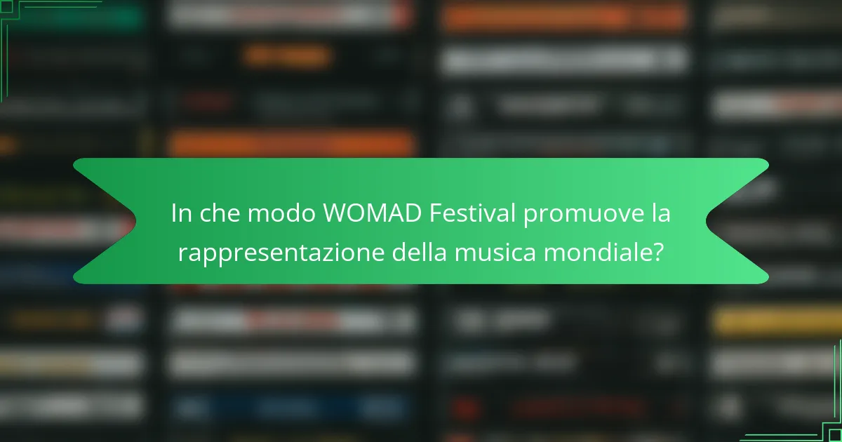 In che modo WOMAD Festival promuove la rappresentazione della musica mondiale?