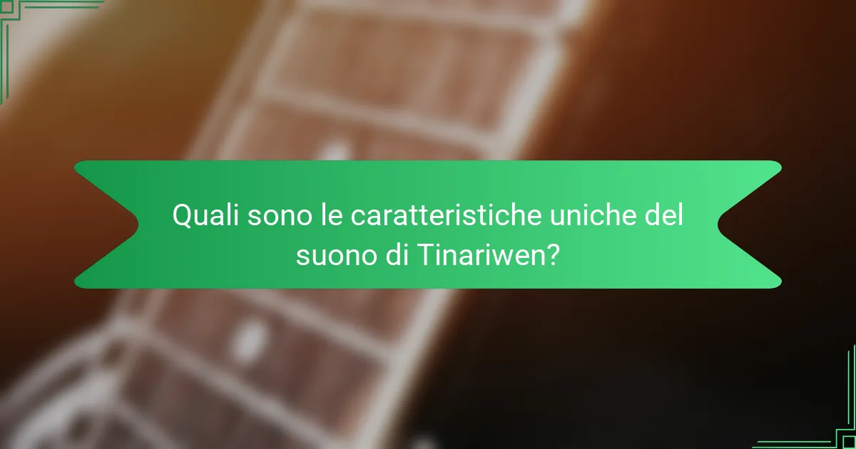 Quali sono le caratteristiche uniche del suono di Tinariwen?