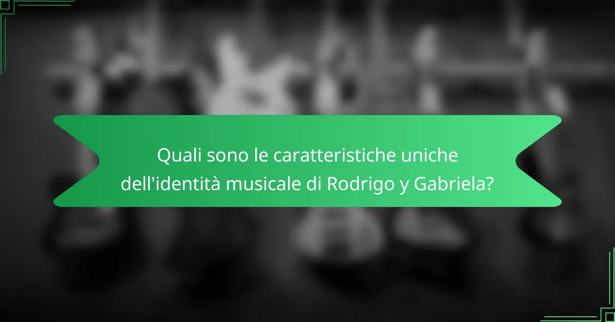 Quali sono le caratteristiche uniche dell'identità musicale di Rodrigo y Gabriela?